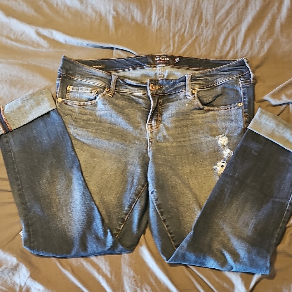 Torrid Blue Skinny Jeans with Distressed Style